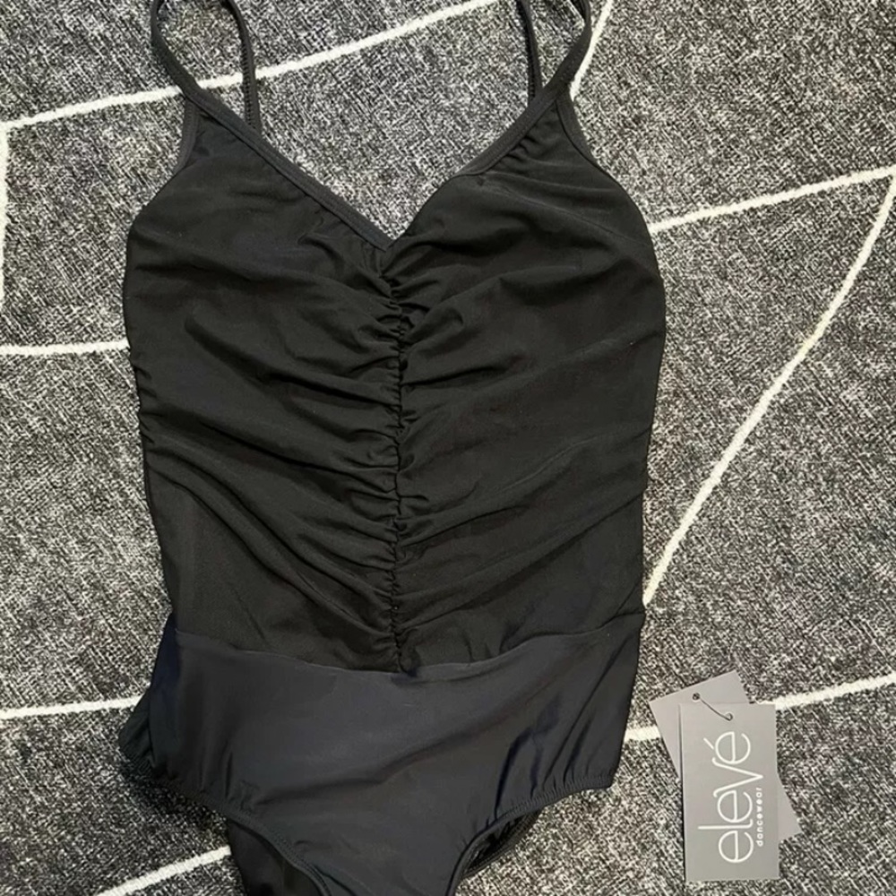 NWT Eleve dancewear Frieda leotard black size medium